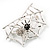 Silver Tone Spider And Web Diamante Brooch - view 4