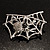 Silver Tone Spider And Web Diamante Brooch - view 2