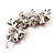 Statement Crystal Floral Brooch (Silver&Cranberry) - 55mm Across - view 5