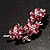 Crystal Floral Brooch (Silver&Pink) - view 6