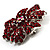 Hot Red Crystal Corsage Flower Brooch (Silver Tone) - view 2