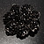 Jet-Black Crystal Corsage Flower Brooch (Black Tone Metal) - view 9