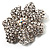 Clear Crystal Corsage Flower Brooch (Silver Tone) - view 3