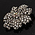 Clear Crystal Corsage Flower Brooch (Silver Tone) - view 5