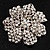 Clear Crystal Corsage Flower Brooch (Silver Tone) - view 2