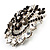 Black & White Diamante Corsage Brooch (Silver Tone) - view 4