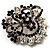 Black & White Diamante Corsage Brooch (Silver Tone) - view 6