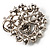 Black & White Diamante Corsage Brooch (Silver Tone) - view 7