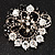 Black & White Diamante Corsage Brooch (Silver Tone) - view 2