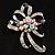 Crystal Bow Corsage Brooch (Silver Tone) - view 4