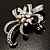Crystal Bow Corsage Brooch (Silver Tone) - view 5
