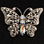 Diamante Filigree Butterfly Pin (Silver Tone) - view 2