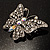 Diamante Filigree Butterfly Pin (Silver Tone) - view 3