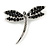 Classic Black Crystal Dragonfly Brooch (Silver Tone) - view 5