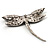 Classic Black Crystal Dragonfly Brooch (Silver Tone) - view 10