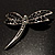 Classic Black Crystal Dragonfly Brooch (Silver Tone) - view 13
