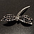 Classic Black Crystal Dragonfly Brooch (Silver Tone) - view 14