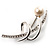 Silver Tone Imitation Pearl Floral Brooch - view 7