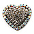 Bronze Tone Dazzling Diamante Heart Brooch (Clear)