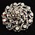 Dome Shaped AB Crystal Corsage Brooch (Silver Tone) - view 3