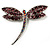 Classic Light Lilac Crystal Dragonfly Brooch (Silver Tone)