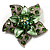 3D Enamel Crystal Flower Brooch (Light Green)