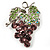 Swarovski Crystal Bunch Of Grapes Brooch (Lilac & Light Green, Silver Tone)