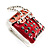 Carrot Red Crystal Designer Bag Brooch (Silver Tone) - view 5