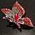Exotic Magenta Diamante Butterfly Brooch (Gun Metal Finish) - view 3