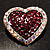 Silver Tone Dazzling Diamante Heart Brooch (Cherry & Iridescent Pink) - view 6