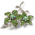 Light Green Swarovski Crystal Flower Brooch (Silver Tone) - view 3