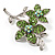 Light Green Swarovski Crystal Flower Brooch (Silver Tone) - view 4