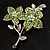 Light Green Swarovski Crystal Flower Brooch (Silver Tone) - view 2