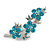 Light Blue Crystal Floral Brooch in Silver Tone - 55mm Across - view 5