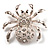 Diamante Spider Brooch (Silver Tone) - view 2