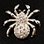 Diamante Spider Brooch (Silver Tone)