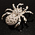 Diamante Spider Brooch (Silver Tone) - view 7