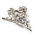 Rhodium Plated Clear CZ Horse Brooch - view 7