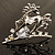 Rhodium Plated Clear CZ Horse Brooch - view 8