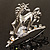 Rhodium Plated Clear CZ Horse Brooch - view 4