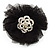 Black Crystal Net Floral Brooch
