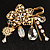 'Filigree Flower, Crystal Tassel & Acrylic Bead' Charm Safety Pin Brooch (Gold Tone) - view 2