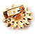 Tiny Red Crystal Daisy Pin Brooch (Gold Tone) - view 4