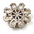 Bridal Imitation Pearl Dimensional Flower Brooch (Silver Tone) - view 6