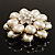 Bridal Imitation Pearl Dimensional Flower Brooch (Silver Tone) - view 4