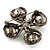 Vintage Imitation Pearl Crystal Cross Brooch (Antique Silver) - view 8
