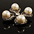 Vintage Imitation Pearl Crystal Cross Brooch (Antique Silver) - view 4