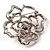 Stunning Pink Crystal Rose Brooch (Silver Tone) - view 14
