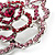 Stunning Pink Crystal Rose Brooch (Silver Tone) - view 7