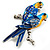 Blue Enamel Parrot Brooch (Silver Tone Metal) - view 5
